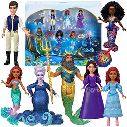 DISNEY MAŁA SYRENKA LALKA ARIELKA LITTLE MERMAID ZESTAW 7 FIGUREK AKCESORIA