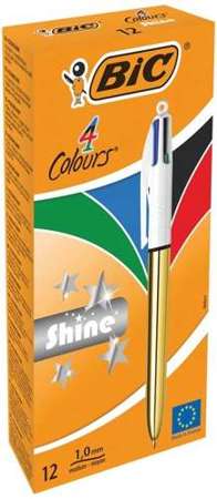 DŁUGOPIS AUTOMATYCZNY ZŁOTY BIC SHINE 4 COLOURS