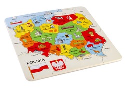 DREWNIANA UKŁADANKA MAPA ADMINISTRACYJNA POLSKI