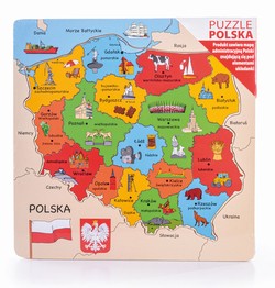 DREWNIANA UKŁADANKA MAPA ADMINISTRACYJNA POLSKI