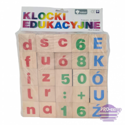 DREWNIANE KLOCKI EDUKACYJNE 25SZT 00100