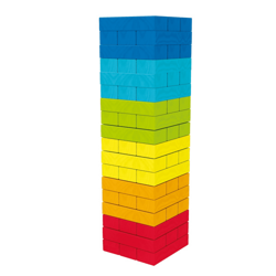 DREWNIANE KLOCKI UKŁADANKA GRA ZRĘCZNOŚCIOWA CHWIEJĄCA WIEŻA KOLOROWA SMILY