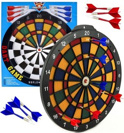 DUŻA TARCZA DO GRY W LOTKI RZUTKI DART 40CM + 6 RZUTEK MEGA CREATIVE