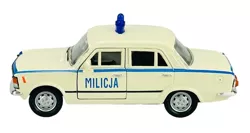 DUŻY FIAT 125P SAMOCHÓD METALOWY MILICJA POLICJA PRL WELLY 1:34 KREMOWY