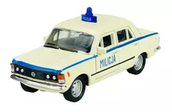 DUŻY FIAT 125P SAMOCHÓD METALOWY MILICJA POLICJA PRL WELLY 1:34 KREMOWY