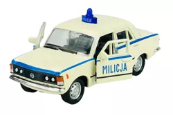 DUŻY FIAT 125P SAMOCHÓD METALOWY MILICJA POLICJA PRL WELLY 1:34 KREMOWY