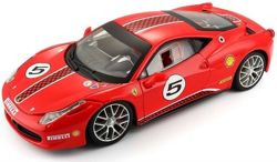 FERRARI 458 CHALLENGE CZERWONY SAMOCHÓD METALOWY POJAZD MODEL BBURAGO 1/24