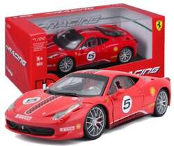 FERRARI 458 CHALLENGE CZERWONY SAMOCHÓD METALOWY POJAZD MODEL BBURAGO 1/24