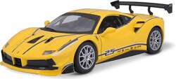 FERRARI 458 CHALLENGE ŻÓŁTY SAMOCHÓD METALOWY POJAZD MODEL BBURAGO 1/24