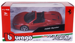 FERRARI 488 SPIDER BBURAGO SAMOCHÓD MODEL METALOWY POJAZD LAKIEROWANY 1:43