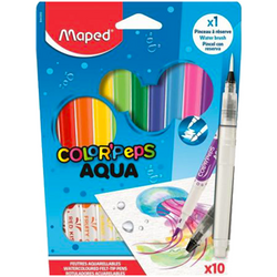 FLAMASTRY AKWARELOWA MAZAKI PISAKI 10 KOLORÓW MAPED COLORPEPS AQUA