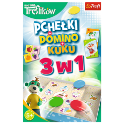 GRA PLANSZOWA 3W1 PCHEŁKI DOMINO KUKU 01921 TREFL