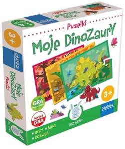 GRA UKŁADANKA PUZELKI PUZZLE MOJE DINOZAURY GRANNA