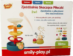 GRA ZRĘCZNOŚCIOWA EDUKACYJNA ZJEŻDŻALNIA SKACZĄCE PIŁECZKI WIEŻA SMILY PLAY