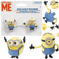 GUMKA MINIONKI DO ŚCIERANIA MAZANIA SZKOLNA PUZZLE 3D 2 sztuki