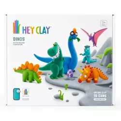 HEY CLAY MASA PLASTYCZNA KREATYWNA 15 PUSZEK APLIKACJA T-REX DINOZAURY