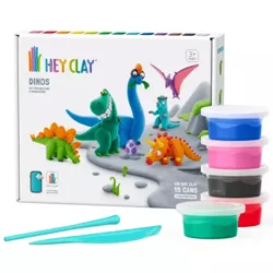 HEY CLAY MASA PLASTYCZNA KREATYWNA 15 PUSZEK APLIKACJA T-REX DINOZAURY