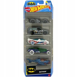 HOT WHEELS BATMAN PIĘCIOPAK ZESTAW PREZENTOWY PIĘCIU SAMOCHODZIKÓW HTV44