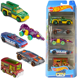 HOT WHEELS CITY PIĘCIOPAK ZESTAW PREZENTOWY PIĘCIU SAMOCHODZIKÓW HTV39