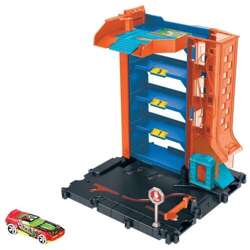 HOT WHEELS CITY RAJDOWY PARKING GARAŻ PIĘTROWY Z AUTKIEM MATTEL