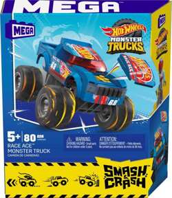 HOT WHEELS MONSTER TRUCKS RACE ACE AUTO Z NAPĘDEM KLOCKI MEGA MATTEL