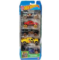 HOT WHEELS MUD STUDS 5-PAK ZESTAW PREZENTOWY PIĘCIU SAMOCHODZIKÓW HTV40