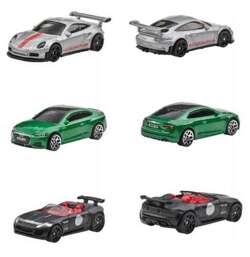 HOT WHEELS SAMOCHODZIKI AUTA 6-PAK JAGUAR BMW AUDI PORSCHE MERCEDES ALPINE