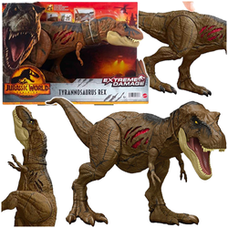 JURASSIC WORLD DINOZAUR TYRANOZAUR T-REX FIGURKA EXTREME DAMAGE MATTEL