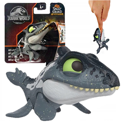 JURASSIC WORLD PRZYPINKA DINOZAUR MOSASAURUS FIGURKA SNAP SQUAD MATTEL  