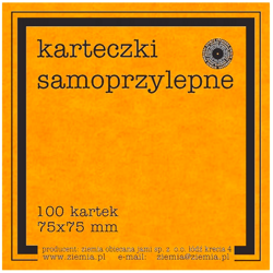 KARTECZKI SAMOPRZYLEPNE BLOCZEK KOSTKA 75x75mm 100K POMARAŃCZOWE FLUO