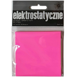 KARTECZKI SAMOPRZYLEPNE ELEKTROSTATYCZNE 75x75mm 100K ECO NEON RÓŻOWE