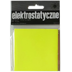 KARTECZKI SAMOPRZYLEPNE ELEKTROSTATYCZNE 75x75mm 100K ECO NEON ŻÓŁTE