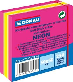 KARTECZKI SAMOPRZYLEPNE KOSTKA 50X50 NEON  SELF STICK 250 kartek