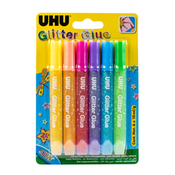 KLEJ BROKATOWY 6 KOLORÓW UHU GLITTER GLUE