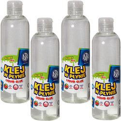 KLEJ DO SLIME GLUTÓW W PŁYNIE TRANSPARENTNY ASTRA BEZBARWNY 4 x 250ml MOCNY