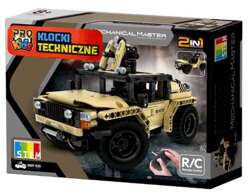 KLOCKI TECHNICZNE R/C AUTO SAMOCHÓD WOJSKOWY 2w1 STEROWANE KONSTRUKCYJNE  