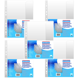 KOSZULKA A4 GROSZKOWA Z KLAPKĄ TRANSPARENTNA 100µm DONAU - 50 sztuk