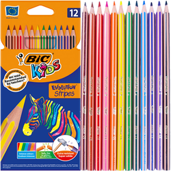 KREDKI OŁÓWKOWE ECO 12 EVOLUTION STRIPES BIC KIDS