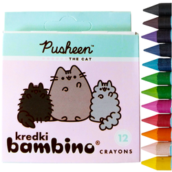 KREDKI PUSHEEN BAMBINO INTENSYWNE 12 KOLORÓW Z GLINKI KAOLINOWEJ KOTEK