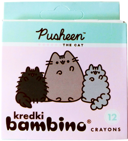 KREDKI PUSHEEN BAMBINO INTENSYWNE 12 KOLORÓW Z GLINKI KAOLINOWEJ KOTEK