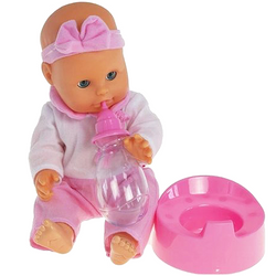 LALKA BOBAS BAMBOLINA PIJE SIKAJĄCA Z NOCNIKIEM I BUTELKĄ 33 cm SMILY PLAY