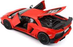 LAMBORGHINI AVENTADOR SV COUPE CZERWONE SAMOCHÓD METAL MODEL BBURAGO 1/24