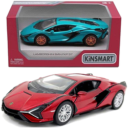 LAMBORGHINI SIAN FKP 37 MODEL KOLEKCJONERSKI CZERWONY 1:40 KINSMART