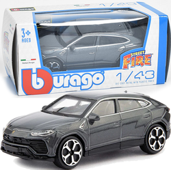 LAMBORGHINI URUS SREBRNY SAMOCHÓD METALOWY AUTO MODEL BBURAGO 1:43