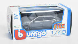 LAMBORGHINI URUS SREBRNY SAMOCHÓD METALOWY AUTO MODEL BBURAGO 1:43