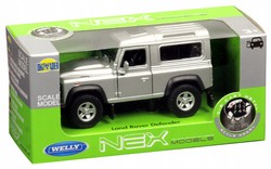 LAND ROVER DEFENDER METALOWE AUTO KOLEKCJONERSKIE WELLY 1:34 SREBNY