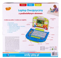 LAPTOP EDUKACYJNY KOMPUTER INTERAKTYWNY DWUJĘZYCZNY PL ANG SMILY PLAY