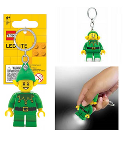 LEGO BRELOK DO KLUCZY Z LATARKĄ LED ZIELONY ELF FIGURKA BRELOCZEK