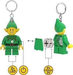 LEGO BRELOK DO KLUCZY Z LATARKĄ LED ZIELONY ELF FIGURKA BRELOCZEK