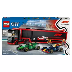 LEGO CITY CIĘŻARÓWKA Z LAWETĄ BOLIDY F1 WYŚCIGÓWKI FIGURKI 1086 EL. 60445